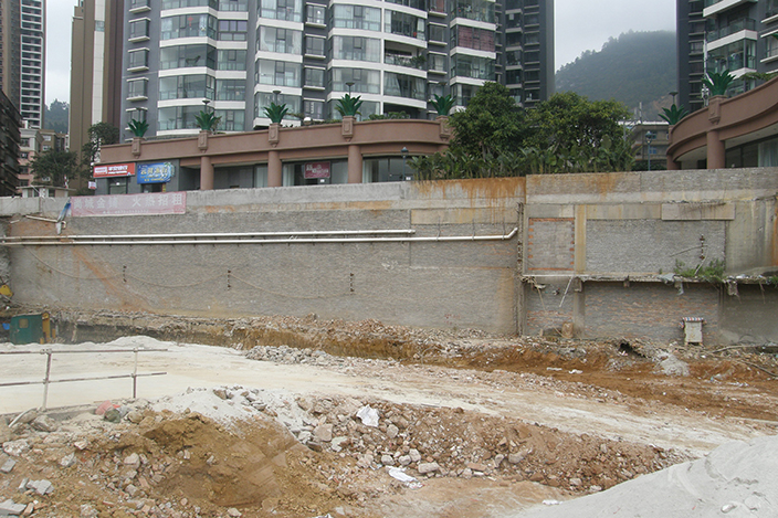 个旧“金湖尚城二期”基坑支护工程